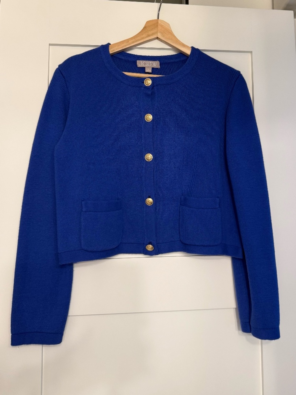 J.Crew Emilie Sweater Lady Jacket Medium M Royal Blue Cobalt $128